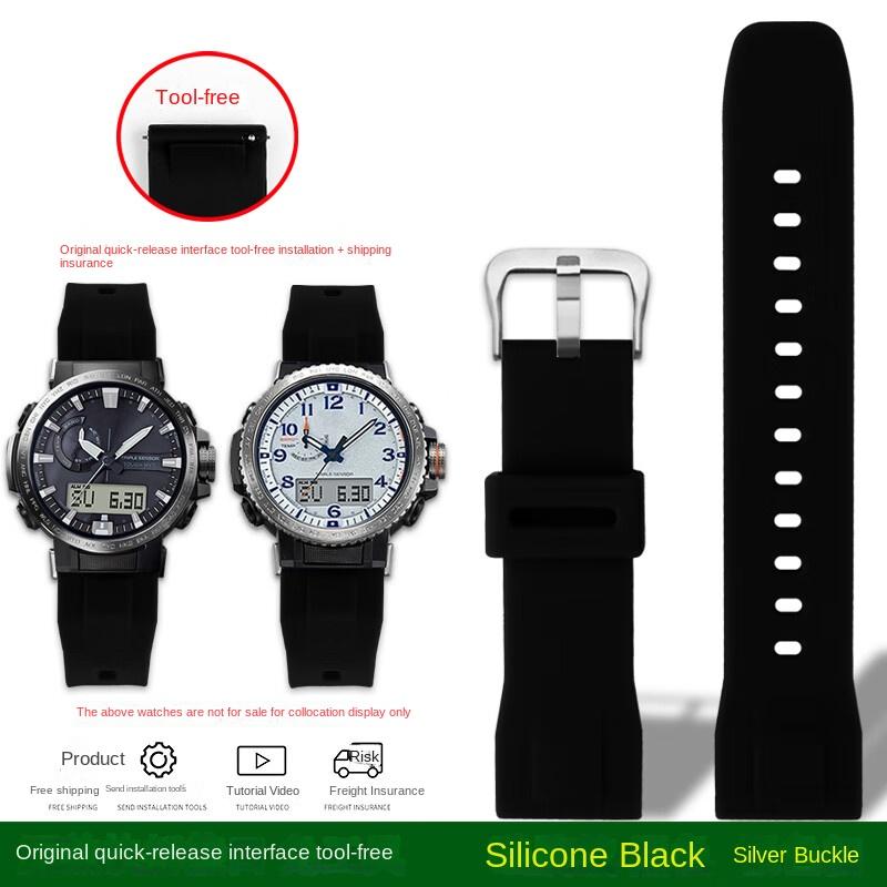 Para la serie Casio PRW-60Y/50Y/70Y/30 Correa Reloj de Montañismo PROTREK PRW-60Y PRW-50Y PRW-70Y Correa de reloj de lona de nylon 23 mm