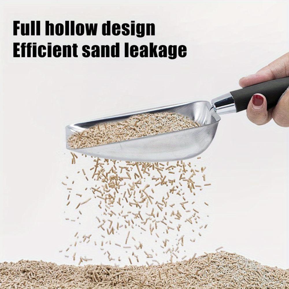 Stainless Steel Cat Litter Scoop with Long Handle - Efficient Sand Leakage Design, Ideal for Cat Litter Cleaning, Pet Waste Removal Tool