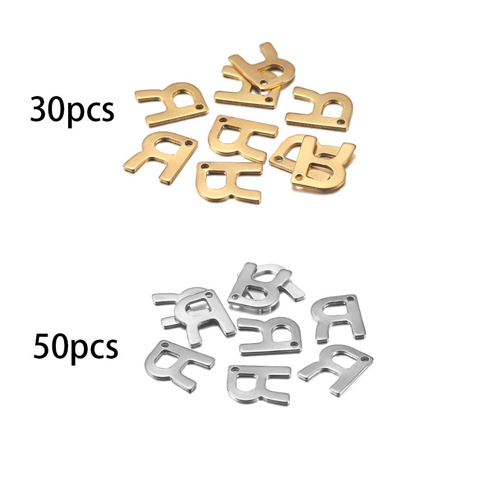 26/50 Stück Edelstahl Gold A-Z Buchstaben Anhänger Alphabet Charms Armband Ohrring für Damen Für DIY Schmuck Anhängerherstellung Zubehör