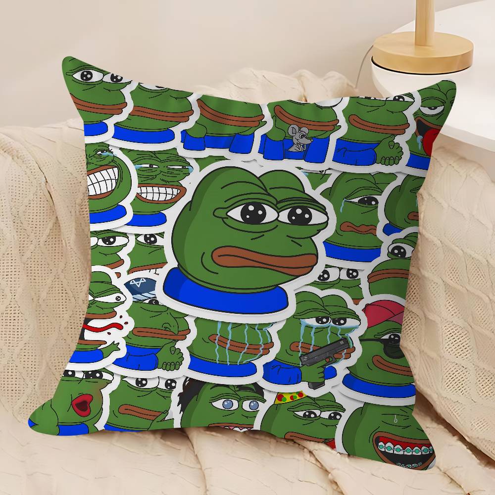 

Cute P-pepe The Frog Stitch Lucky Dragon Pillow Cover Sofa Cushion Cover Home Room Decoration Children Gift 12x12Inch