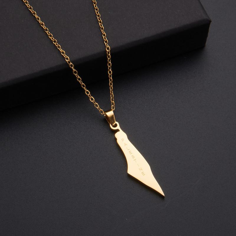 Collar con colgante de mapa de acero inoxidable, titanio y epoxi