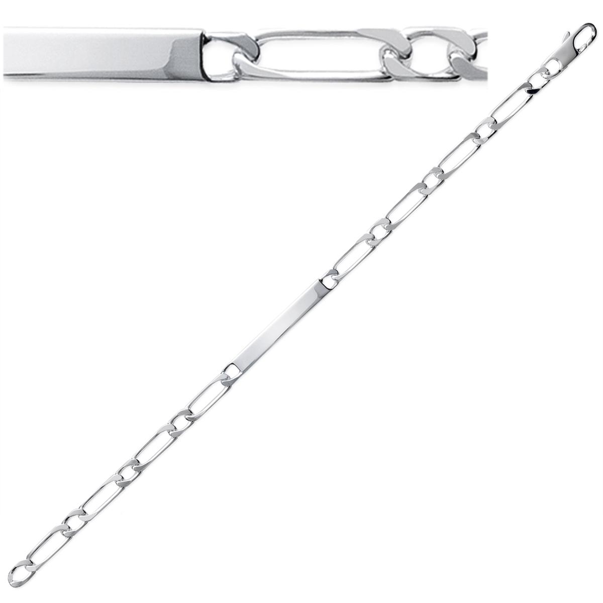 

Les Trésors De Lily [M7976] - Серебряный браслет Identity с родиевым покрытием - 18 см 4 мм