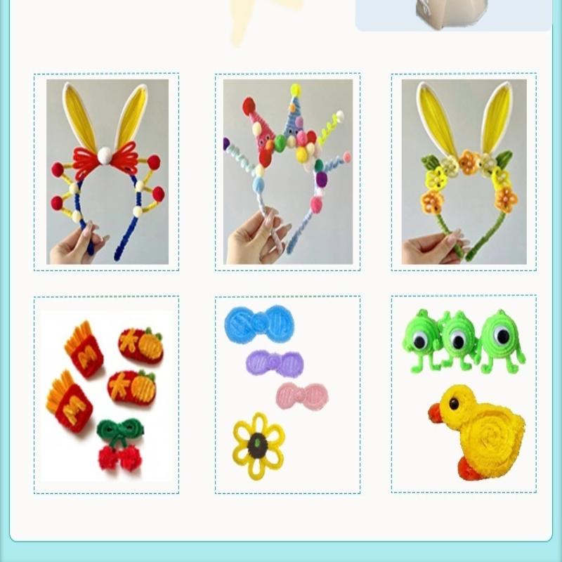 100Pcs Chenille Stems Toys Diy Strips Twist Bar Anvil Wire Craft Pipe Creative Hobby Children Plush Stick Chenille Sticks