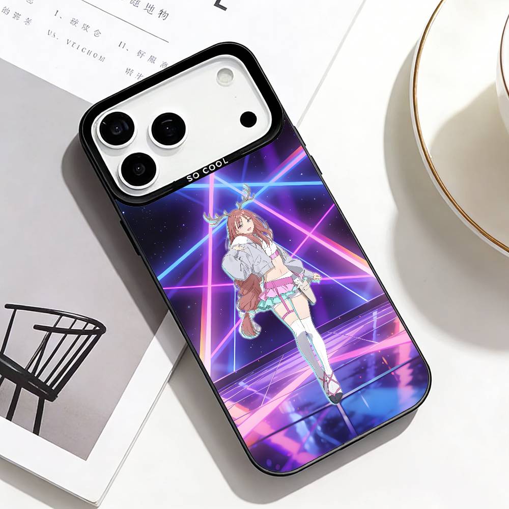 C-Cosmic Princess Kaguya Phone Case For iPhone17,16,15,14,13,12,Pro Max Black Colored Silver Plated Inside Cover