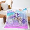 2D Digital Printed Cover Blanket Unicorn Cartoon Thickened Lamb Fleece Crystal Plush Blanket