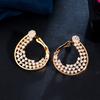 Fashion Round Small Cubic Zircon Stone Pave Setting Yellow Gold Plated Women Circle Loop Hoop Earrings Daily Wear Safety Clasp