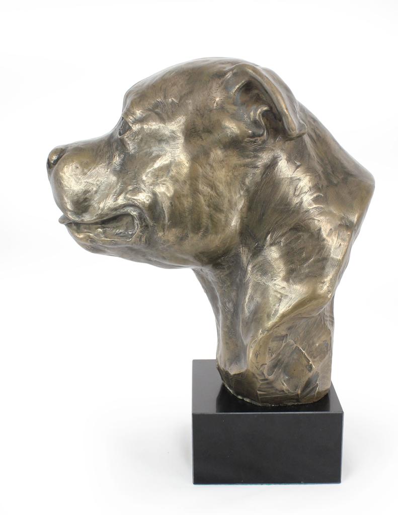 Staffordshire Bull Terrier, Staffik, Staffi - Dog Bust, Large Figurine, Dog Head On a Stone Base, Office Ornament from the Art-Dog Brand