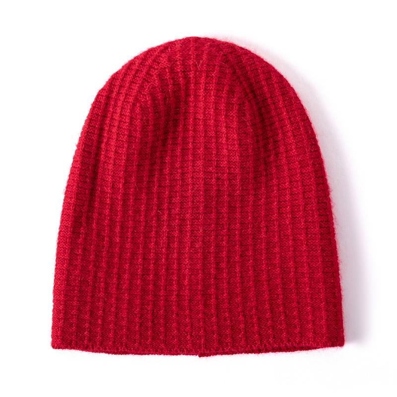 Women 100% Pure Cashmere Beanie Hat Rib Knit Solid Color Winter Warm Soft Slouchy Skullies Cap Cold Weather Accessory