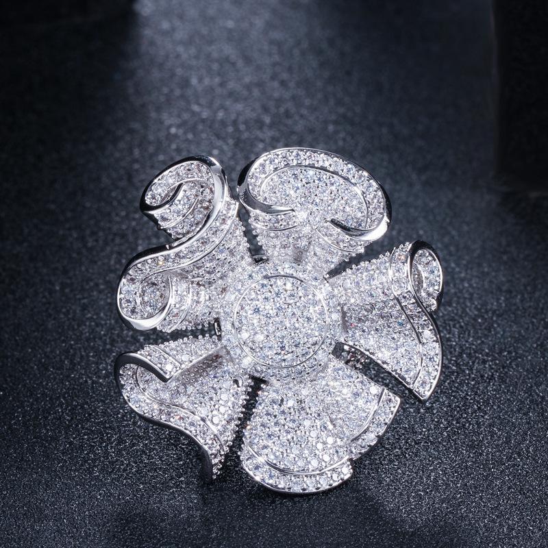 

J0089 Банкетное кольцо, Полное циркона Персонализированное кольцо с цветком 8