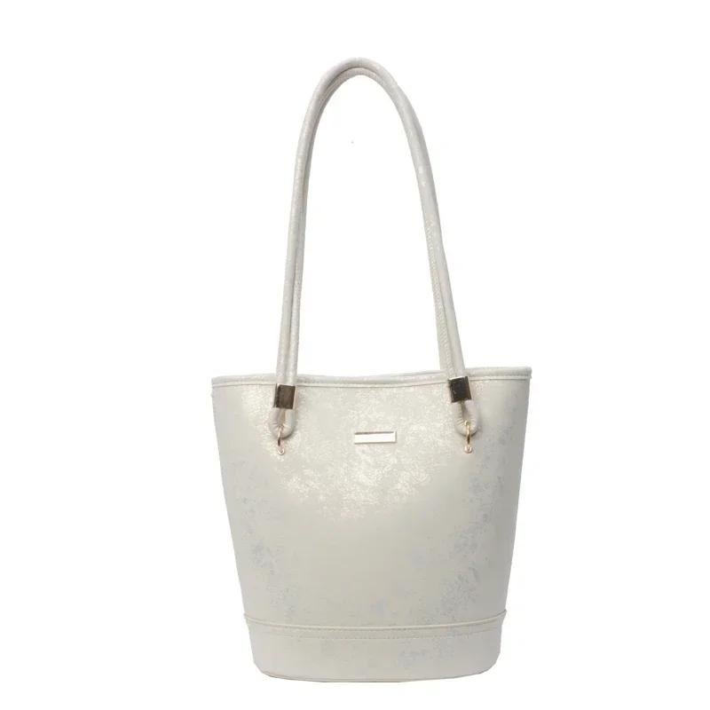 Solid PU Sewing Line Zipper Crossbody Bags High Quality Internal Compartments Bags for Women Bucket Type Women's Bags