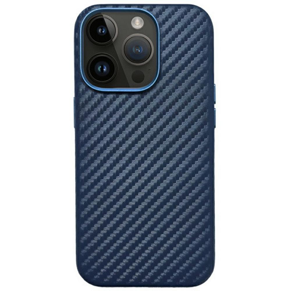 KZDOO Kryt pro iPhone 16 Pro Max Kompatibilní s MagSafe Textura uhlíkových vláken PU+PC Kryt na telefon