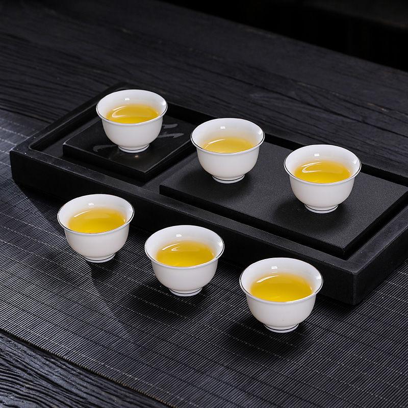 Suet jade teacup white porcelain tea drinking small cup ceramic single cup tea tasting cup 1 pack Dehua hospitality new Chinese style