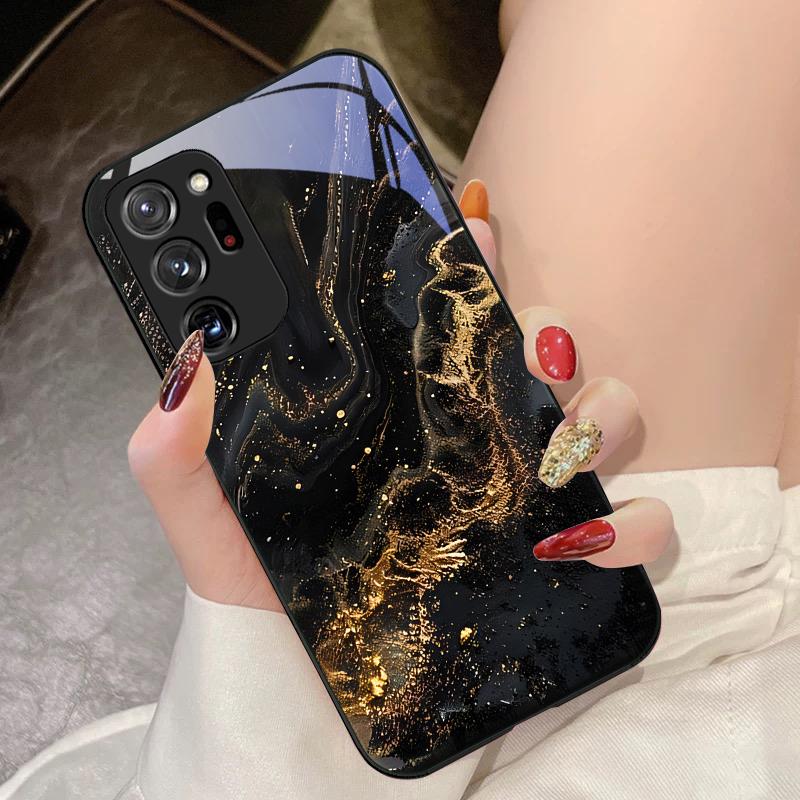 Tmavé Zlaté Černé Pro Samsung Galaxy Note 8 9 10 PRO 20 Ultra A01 02 03 Core 04E 4G 12 13 5G Tvrzené Sklo Pouzdro na Telefon