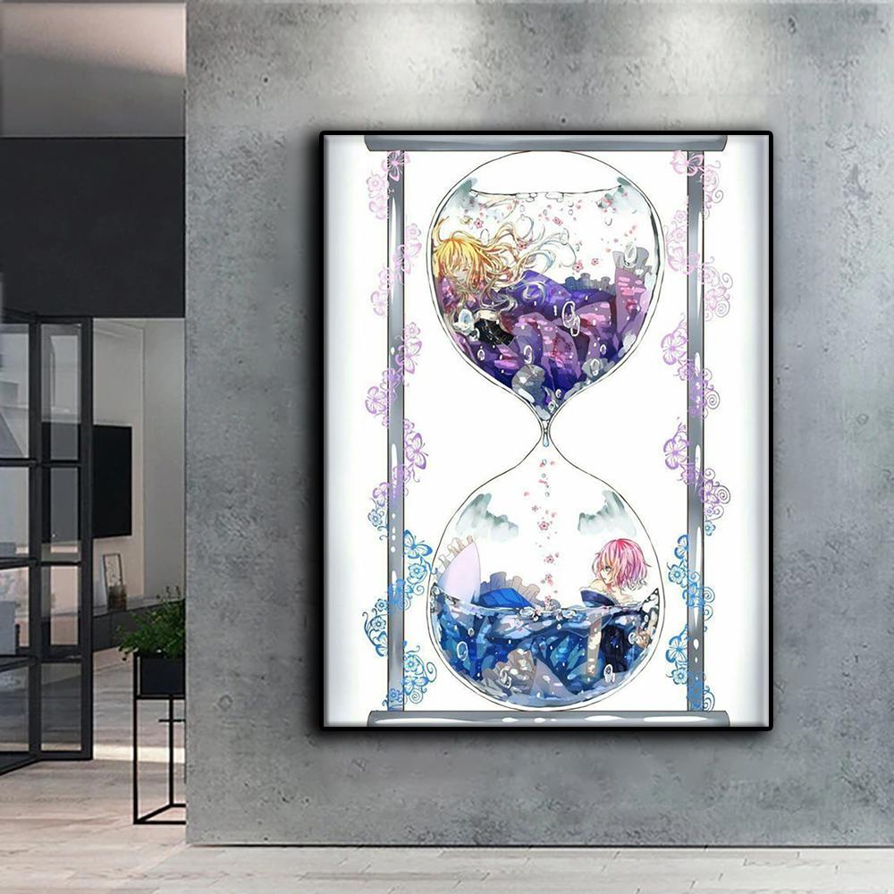 5D-Diamant-Malerei, Mädchen in Sanduhr-Flasche, DIY-Diamant-Stickerei, Strass-Heimdekoration