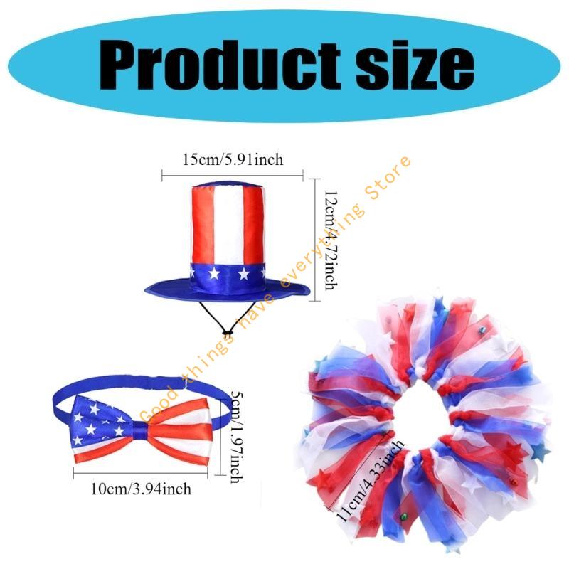 4. Juli Gänse Outfit Set Patriotischer Rasen Veranda Gänse Kleidung Amerikanische Flagge 55KF