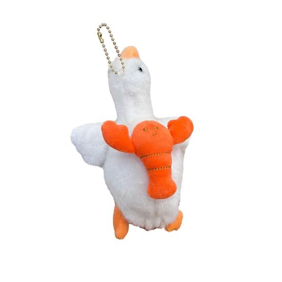 

Кулон-кукла Многофункциональные подвесные украшения с металлической цепочкой Короткий бархатный материал Гусь Shrimp