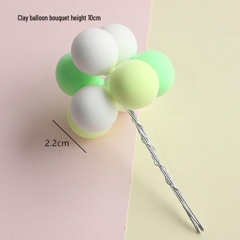 Multicolor Macaron Balloons Cake Toppers - Polymer Clay Foam for Kids' Birthday Decorations