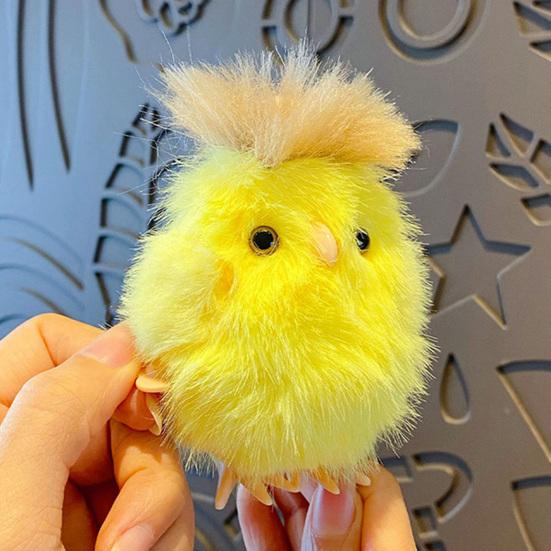 Keychain Pendant Portable Plush Chick Charm Key Chain with Clockwork Bounce Toy Soft