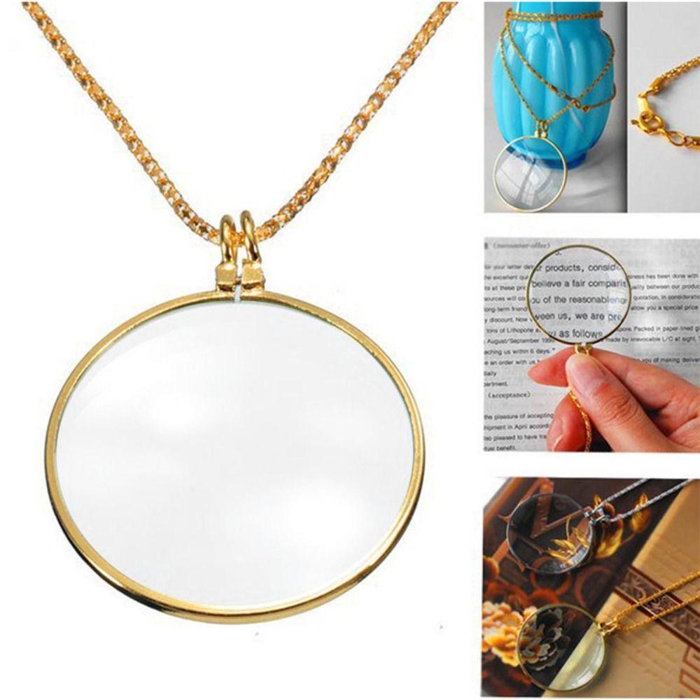 5x Necklace Magnifying Glass Gift Portable Monocle Optical Magnifier Necklace Elderly