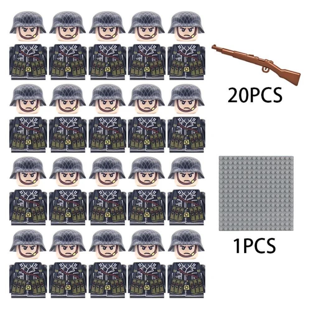 Kinderbausteine Chinesisches Spielzeug Neuer WW2 Soldat Militär Armee Mini-Puppen Nationales Bündnis Offizier Gewehrriemen Spielzeug Großhandel