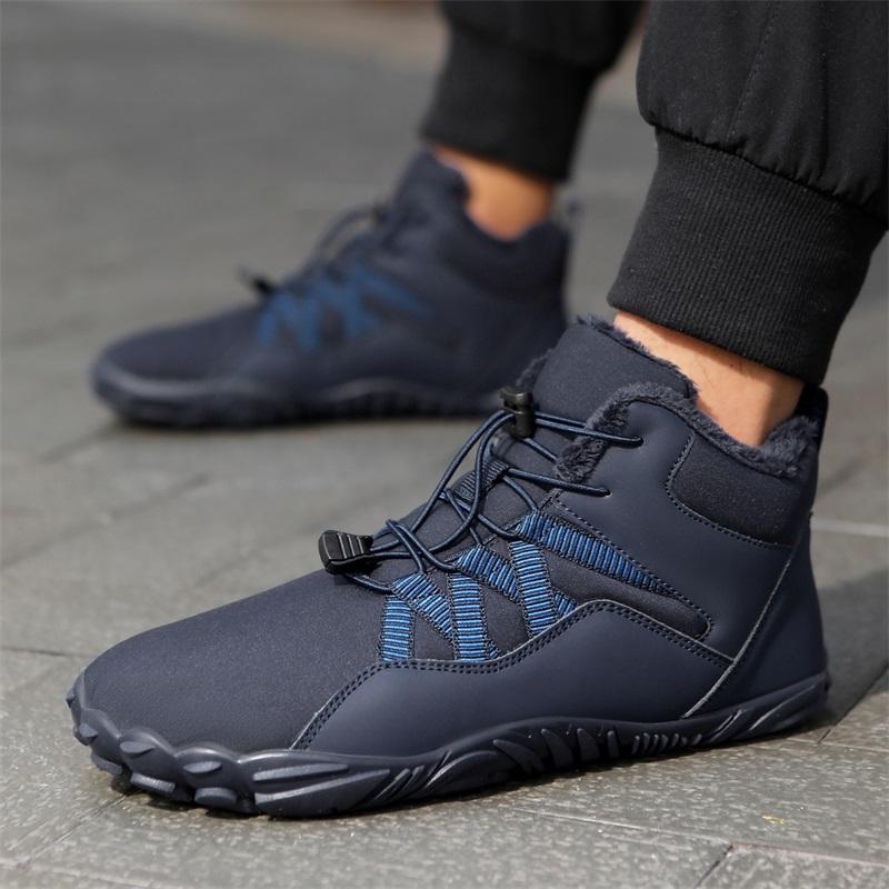 Herren Winter Plüsch Wanderschuhe Damen High-Top Schneestiefel Rutschfest Warm Outdoor Sneakers für Camping Trekking