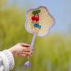 Cherry Handmade Mini Cattail Fan - Cute Cartoon Design, Portable Ancient Chinese Style for Summer