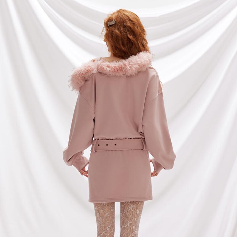 unifree Women's Terry Long-Sleeve A-Line Dress