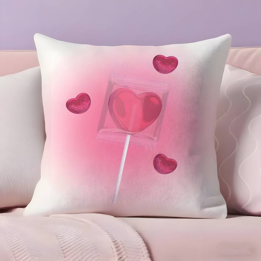 sweet pink candy Pillow Case  Ultra Soft Skin Friendly Fabric Cloud Like Comfort & Concealed Zipper