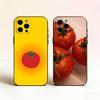 Tomato Fruit Clear Korean Cute ins Phone Case For iPhone 17, 16,15,14,13,12,11 Plus,Pro Max, Others Soft Black Cover