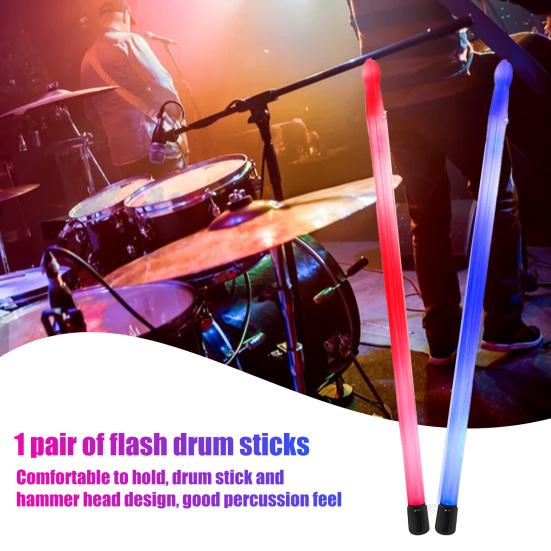 1 Pair Handsome Drum Stick Up Drumstick Grip Lightweight Light Transparent Comfortable for Children