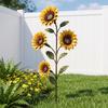 Outdoor Backyard Decorations Vintage Sunflower Hummingbird Feeder, Metal Garden Stake Water Station, Decorative Sturdy Soil Mount Bird Feeder