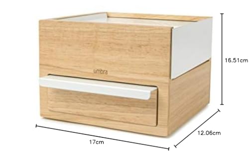 Caixa de Joias Umbra Mini STOWIT, Bandeja, Estojo, Armazenamento de Acessórios, Armazenamento de Itens Pequenos, Decoração de Interiores, Natural