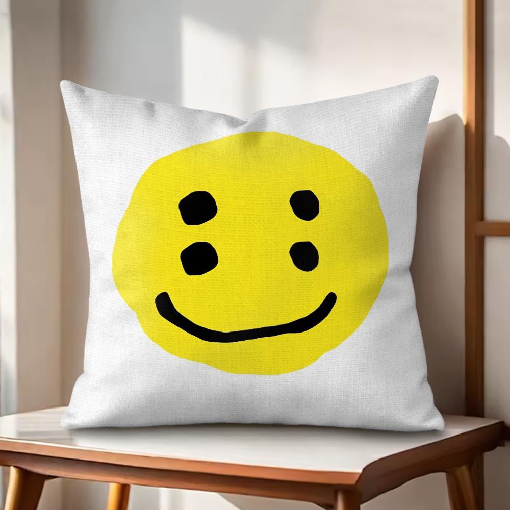 Luxury Smile C-Cpfm Cushion Cover Natural Linen Organic Fabric Double-Sided Printing Couch Pillow Covers Home Decor