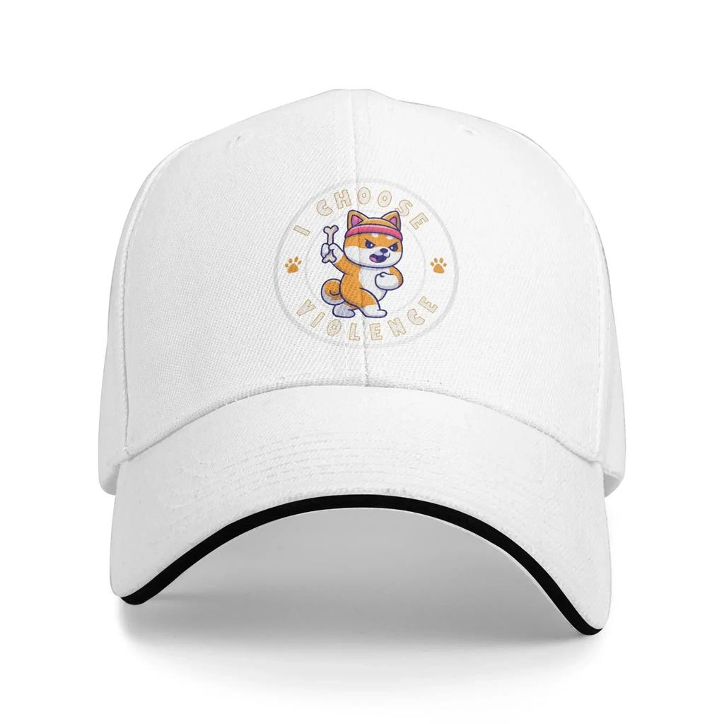 I Choose Violence Casual Baseball Cap Spring Funny Dog Trucker Hat Hot Sale Tennis Snapback Cap Couple Fitted Retro Baseball Cap