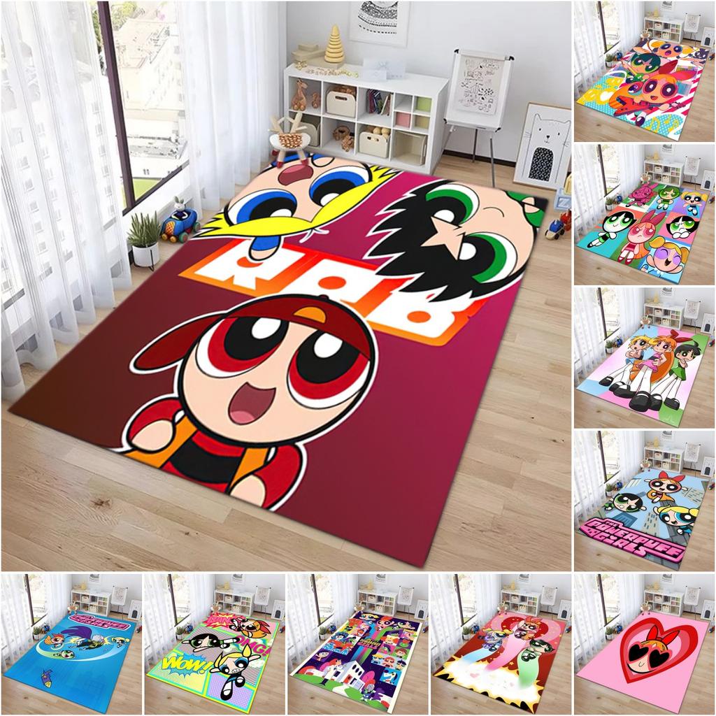 1Pc The Powerpuff Girls Printed rectangle carpet, home door mat, outdoor travel protection carpet A1