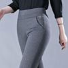 Spring Autumn Elegant High Waist Casual Stretch Slim Middle Aged Women Trousers Ladies Fashion All Match Black Gray Pencil Pants