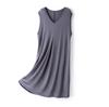 Women's Plus Size Sleeveless Long Solid Color Dress for Spring and Summer - Perfect for Home and Outer Wear