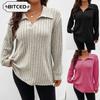 Women's Fashion Casual Solid Color Print Long Sleeve V-Neck Blouses & Shirts