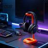 Gaming Room Accessories 3D Printed Headphone Stand, Modern Curved Headset Holder for Desktop Desk Accessory Storage, Display Rack Office Study