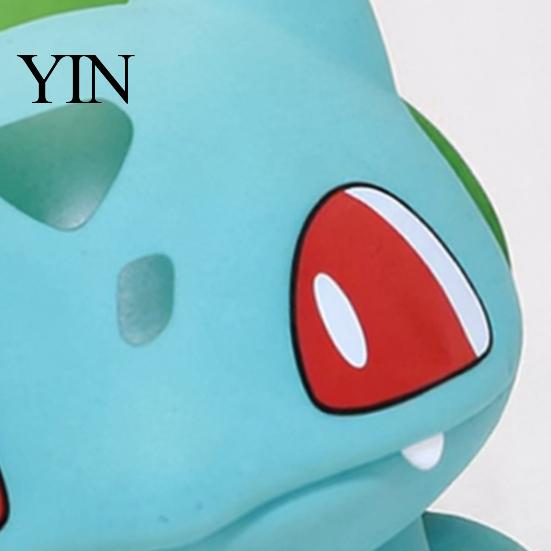 High Quality Resin Craft Cute Bulbasaur-Shaped Figurine, Classic Cartoon Collectible Statue with Red Eyes Green Desk Decor Back, Stable Sitting