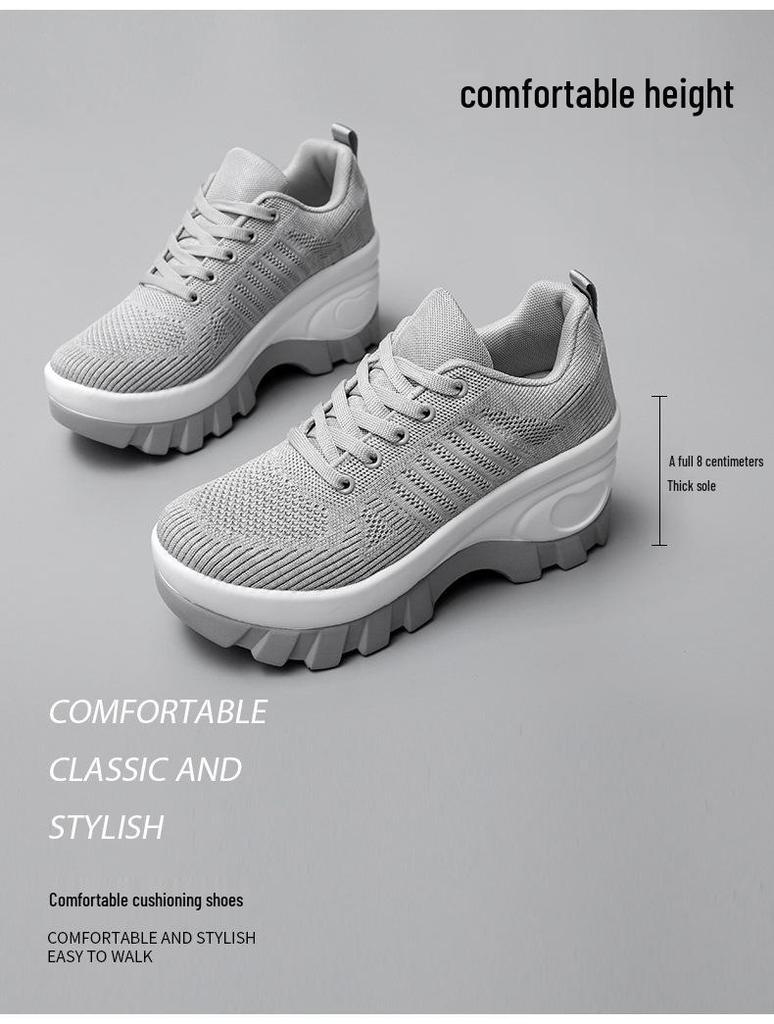2024 Women's Trendy Mesh Breathable Height-Boosting Casual Shoes