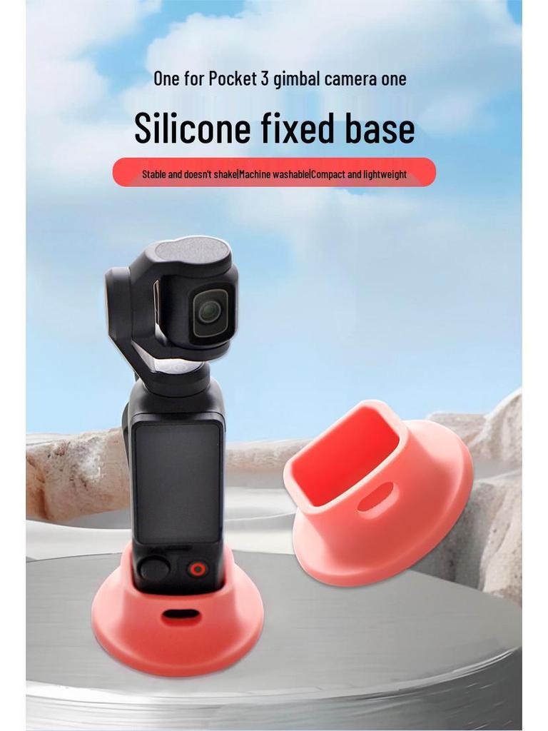 DJI Pocket 3 Kompatible Silikonbasis: Stabile rutschfeste Tischhalterung für Action-Gimbal-Kamera.