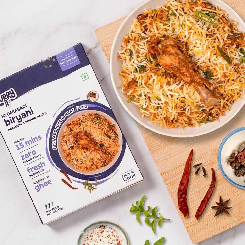 CURRYiT Hyderabadi Biryani Curry Paste 8.8 Oz Just Add Chicken, Mutton, Paneer