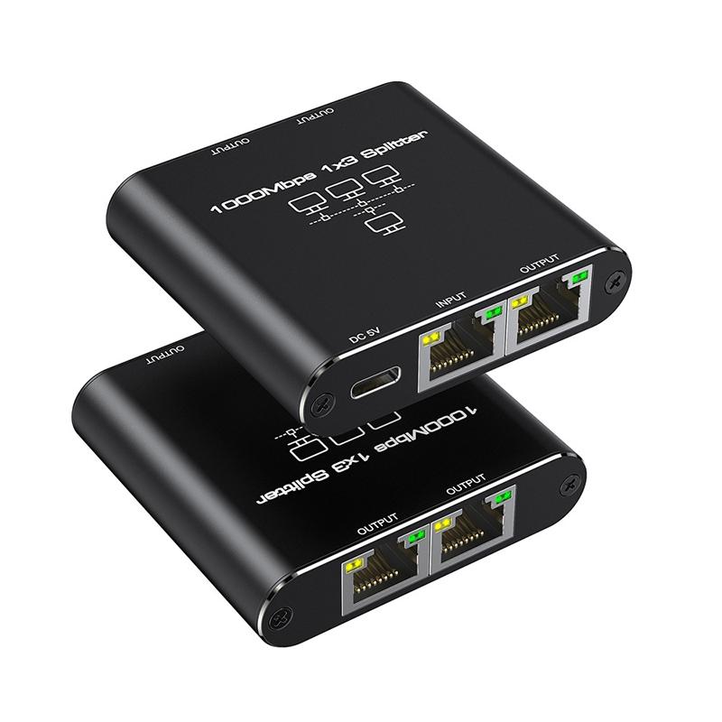 RJ45 Network Cable Switch Hub 1 In 2 3 Out Converter 1000Mbps Gigabit Ethernet Switch Hub Wire Divider PC LAN Extend Adapter