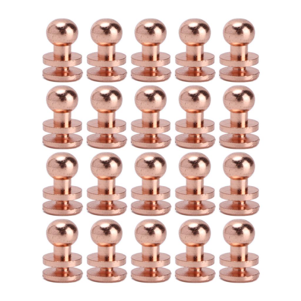 20set Brass Rivets Anti Oxidation Rose Gold Luggage Hardware Accessories for Purse Handbags ShoesLst7x6mm