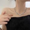 Elegante weiße Zirkon-Halskette für Damen - Leichter Luxus Sommer Schlüsselbein-Ketten-Accessoires