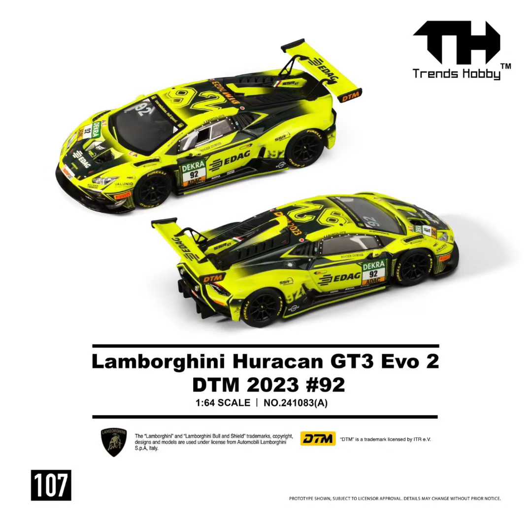 

Trends Hobby 1:64 Lamborghini Huracan GT3 Evo 2 DTM 2023 Alloy Diecast Model *Pre-Sale*