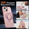 For iPhone 15 Case Compatible with MagSafe Rotatable Kickstand TPU+PC Shockproof Phone Cover