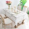White Lace Tablecloth for Wedding Party Hotel Thin Light Table Cover Rectangular Tablecloth Elegant Flowerpattern Table Cloth