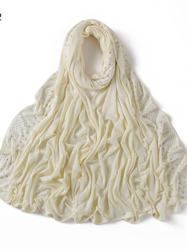 Bling Diamonds Star Jersey Hijab Scarf Muslim Rhinestone Turban Femme Musulman African Head Wraps Arab Turkish Hijabs for Women